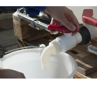 Valvola di scarico IBC con scarico angolare