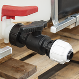 IBC discharge valve with hose screw connection