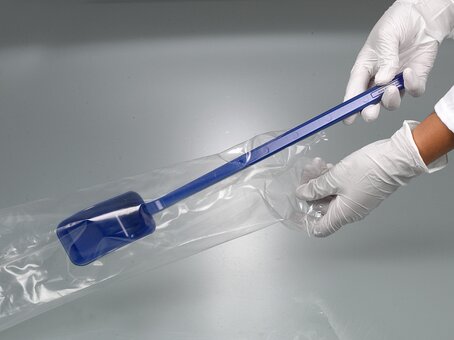 Pala detectable, mango largo, azul