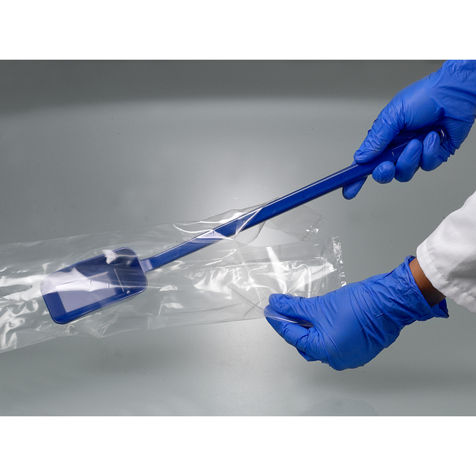 Pala detectable, mango largo, azul