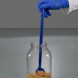 Cuchara detectable curvada, mango largo, azul