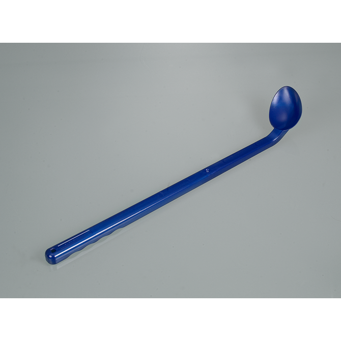 Cuchara detectable curvada, mango largo, azul