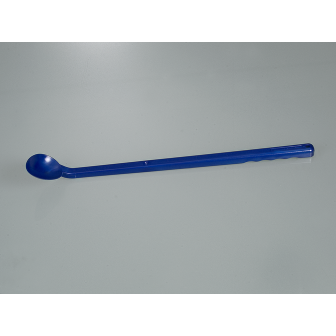 Cuchara detectable curvada, mango largo, azul