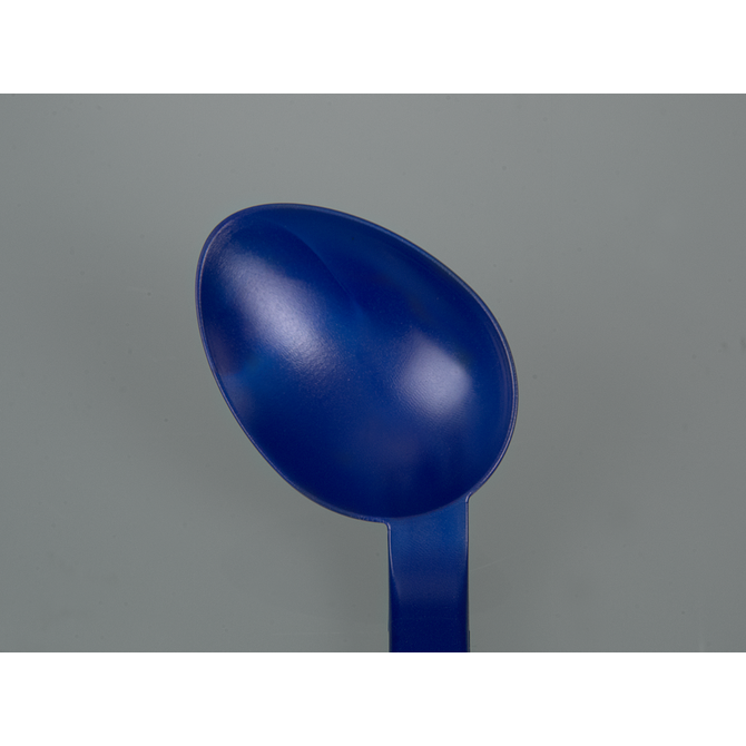 Cuchara detectable curvada, mango largo, azul