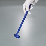 Cuchara detectable curvada, mango largo, azul