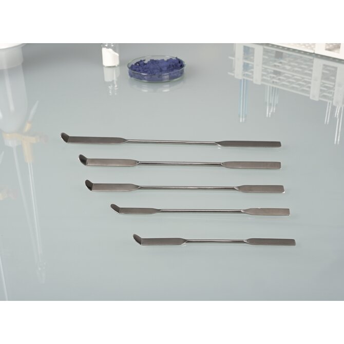 Double spatule Chattaway carrée/ronde courbée, en acier inoxydable