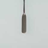 Double-ended spatula with an angular/rounded tip, made of stainless steel