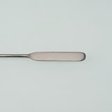 Double-ended spatula with an angular/rounded tip, made of stainless steel