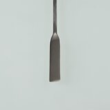 Double-ended spatula with an angular/rounded tip, made of stainless steel
