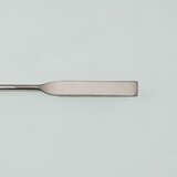 Double-ended spatula with an angular/rounded tip, made of stainless steel