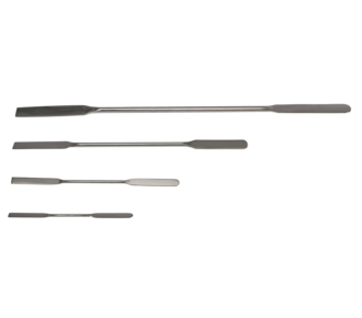 Doppelspatel eckig/abgerundet, aus Edelstahl