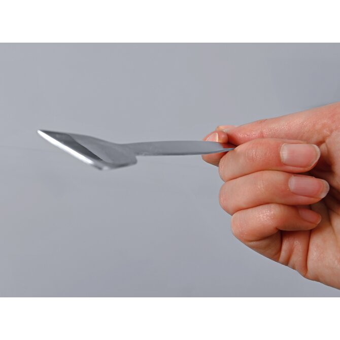 Spatule double plate/carrée, en acier inoxydable