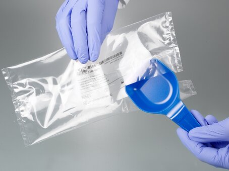 Cuillère-mesure, bleue, stérile