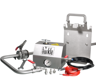 Sistema de distribuição de solventes com cotovelo de descarga