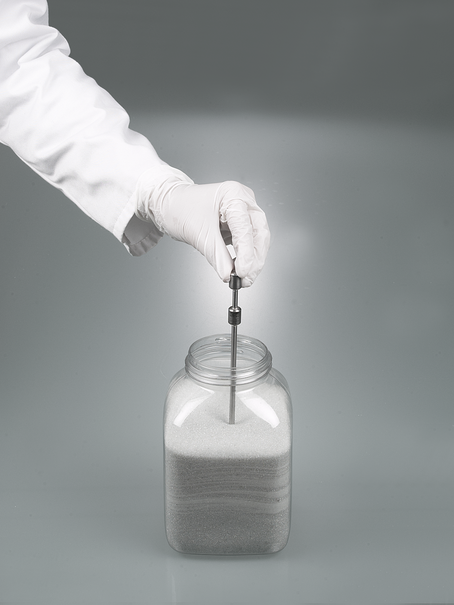 Barrena sacamuestras para sólidos a granel que se atascan