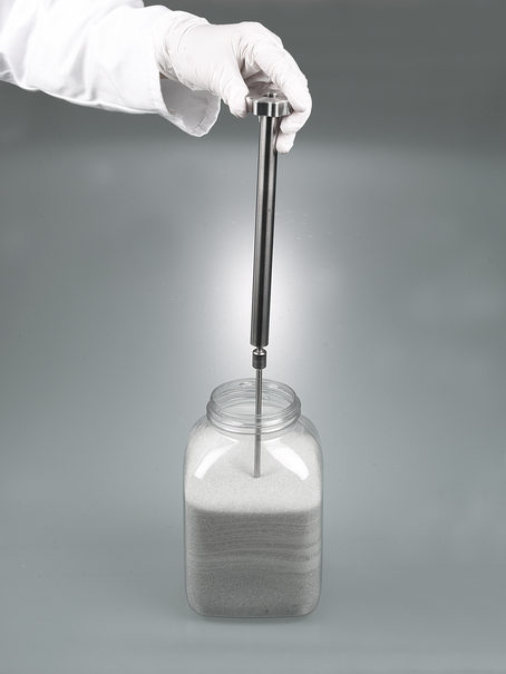 Barrena sacamuestras para sólidos a granel que se atascan