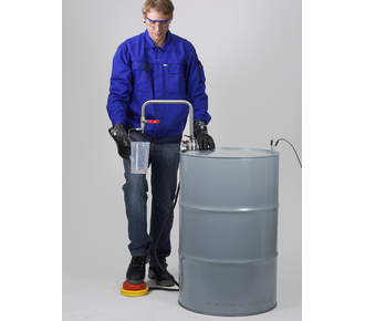 Bomba de solvente acionada por pedal - tubo de descarga