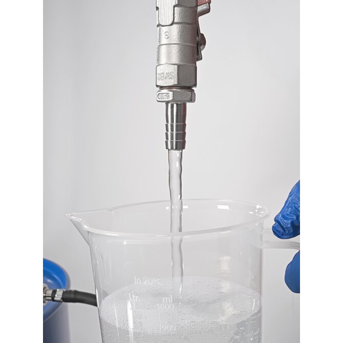 Pompe à solvant à commande à pied - Flexible d'écoulement & robinet