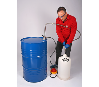 Bomba de solvente acionada por pedal - mangueira de descarga/ torneira