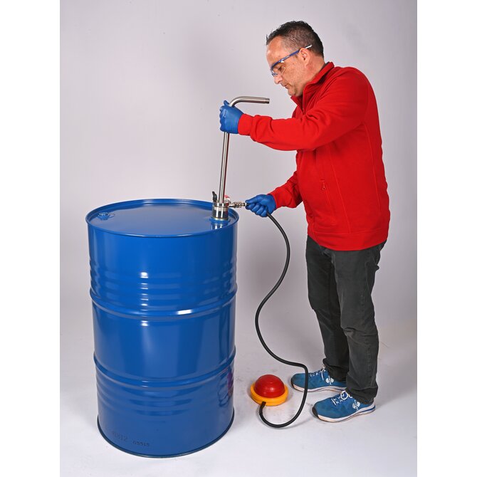 Pompe à solvant à commande à pied - Flexible d'écoulement & robinet