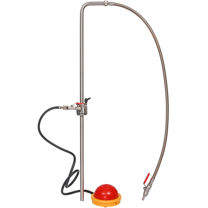 Pompe à solvant à commande à pied - Flexible d'écoulement & robinet