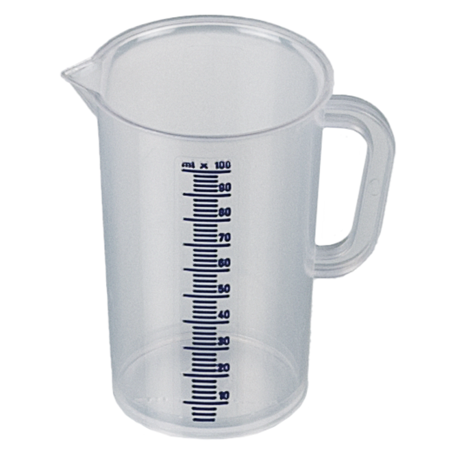 Градуированные мензурки с ручкой, синяя шкала