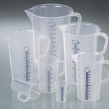 Градуированные мензурки с ручкой, синяя шкала