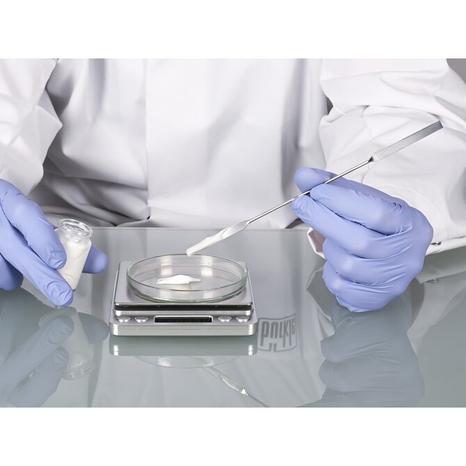 Micro spatule double carrée/arrondie, en acier inoxydable