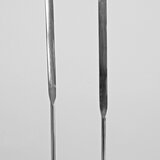 Mikro-Pulverspatel eckig/halbschalenförmig, aus Edelstahl