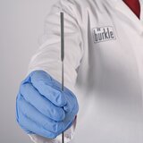 Mikro-Pulverspatel eckig/halbschalenförmig, aus Edelstahl