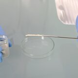 Mikro-Pulverspatel eckig/halbschalenförmig, aus Edelstahl