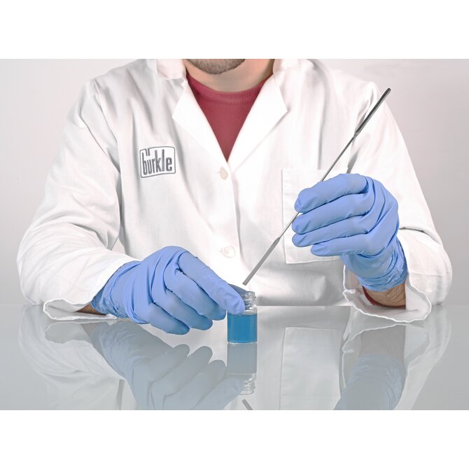 Mikro-Pulverspatel eckig/halbschalenförmig, aus Edelstahl