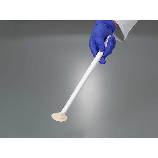 Cuillère à échantillon coudée, poignée longue, jetable