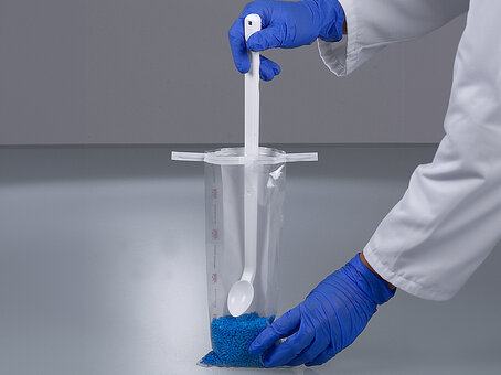 Cuillère à échantillon, poignée longue, jetable bio, stéril