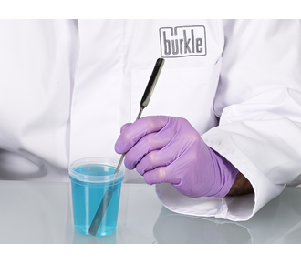 Pulverspatel eckig/halbschalenförmig, aus Edelstahl