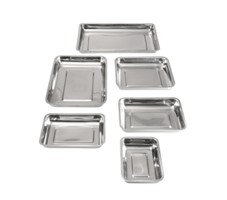 Taça em aço inoxidável, forma rasa