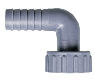 Curva per tubo, con dado, grigio