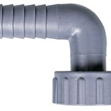 Tube bend, with cap nut, grey