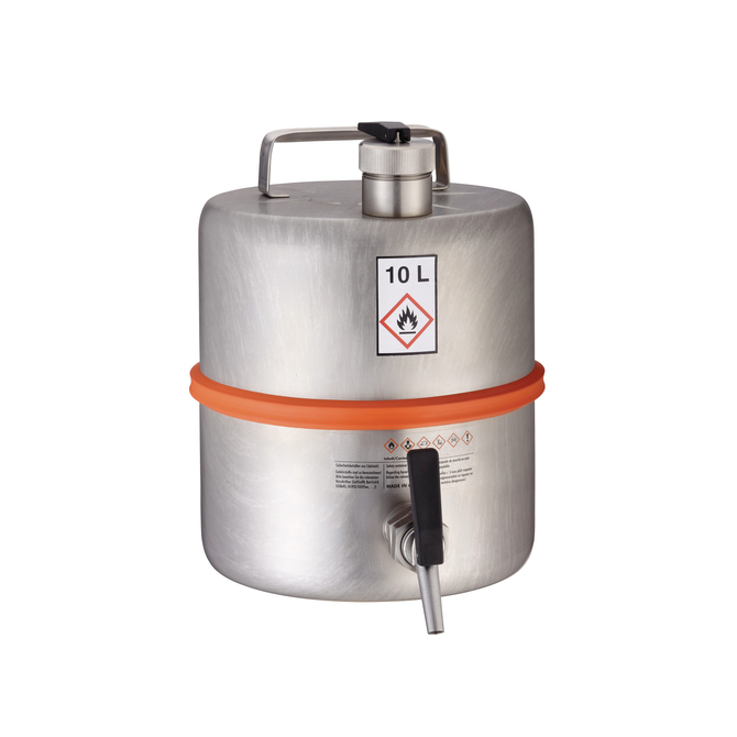 Réservoir de sécurité en inox, avec robinet