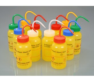 Wide-mouth wash bottles with print