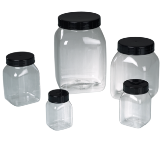 Bote de cuello ancho, cuadrado, PETG