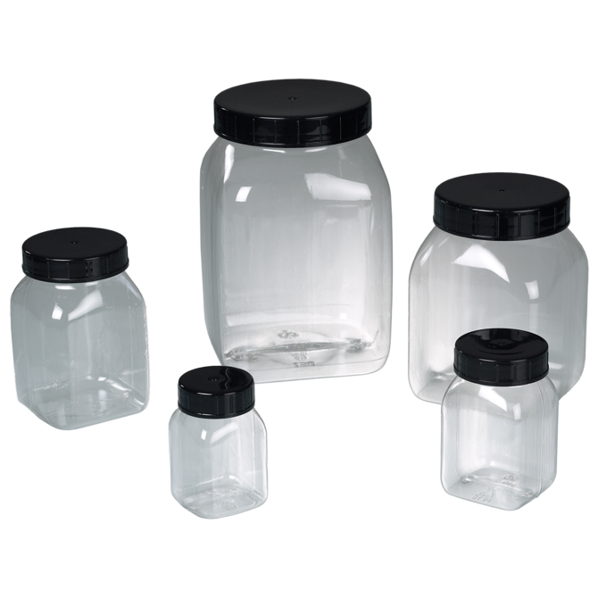 Weithalsdose, vierkant, PETG