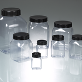 Bote de cuello ancho, cuadrado, PVC