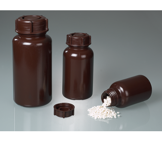 Botella de cuello ancho LDPE, marrón